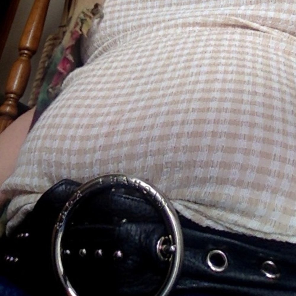 black leather studded belt